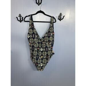 Aguabendita One Piece Cheeky Swimsuit NEW Size 3X Navy Floral